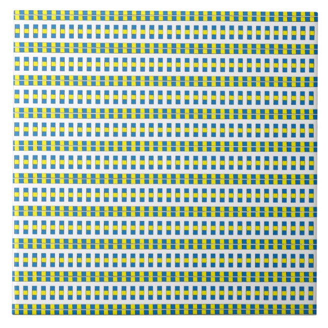 Padrão tribal azul, amarelo e branco Geométrico (Frente)