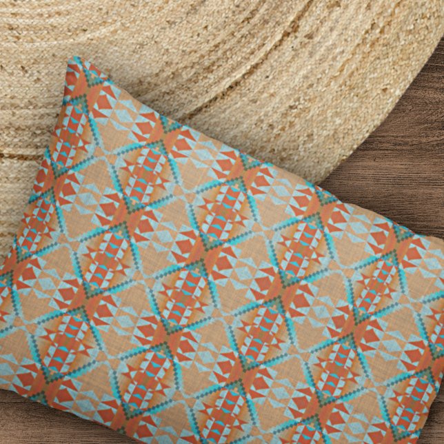 Padrão Tribal Azul Laranja Laranja Azul Aqua Turqu (Criador carregado)