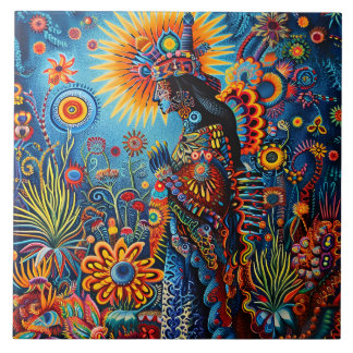 Padrão Tribal de Huichol, Abstrato, vibrante