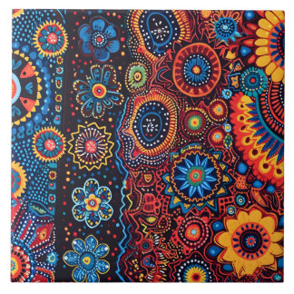 Padrão Tribal de Huichol, Abstrato, vibrante