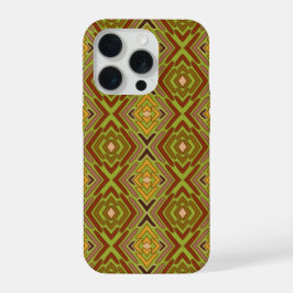 Padrão Tribal Étnico Vermelho Verde Dourado