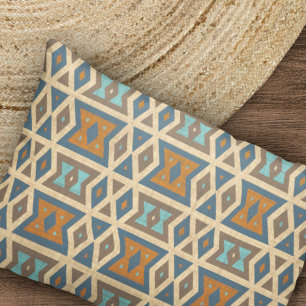 Padrão Tribal Laranja Castanho Azul Turquesa