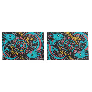 Padrão tribal mitologia boho Xolotl Axolote Asteca