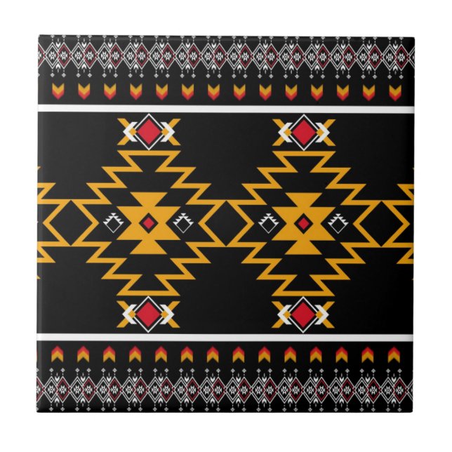 Padrão Tribal Nativo-Americano Negro-Amarelo (Frente)