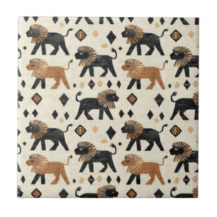 Padrão Tribal Safari Leão Boho