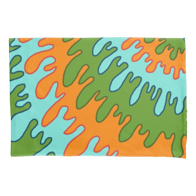 Padrão Trippy Green Orange Liquid Stripe Y2K (Frente)