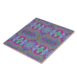 Padrão Trippy Multicolorido Azul Céu Ondulado
