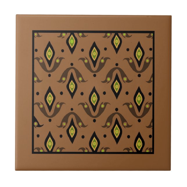 Padrão Trivet, Brown, Black, Dourado Fleur de Lys (Frente)