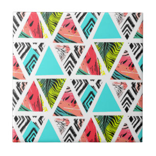 Padrão tropical Abstrato Colorido