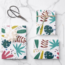 padrão tropical com folhas coloridas