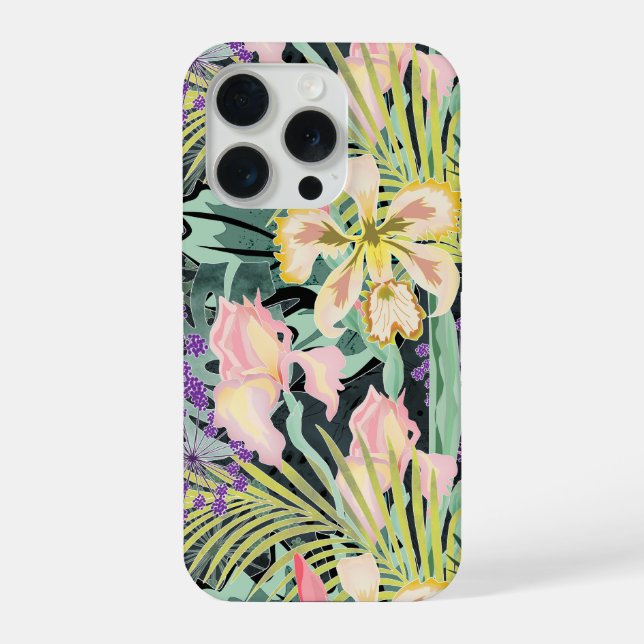 Padrão tropical com orquídeas. (Verso)