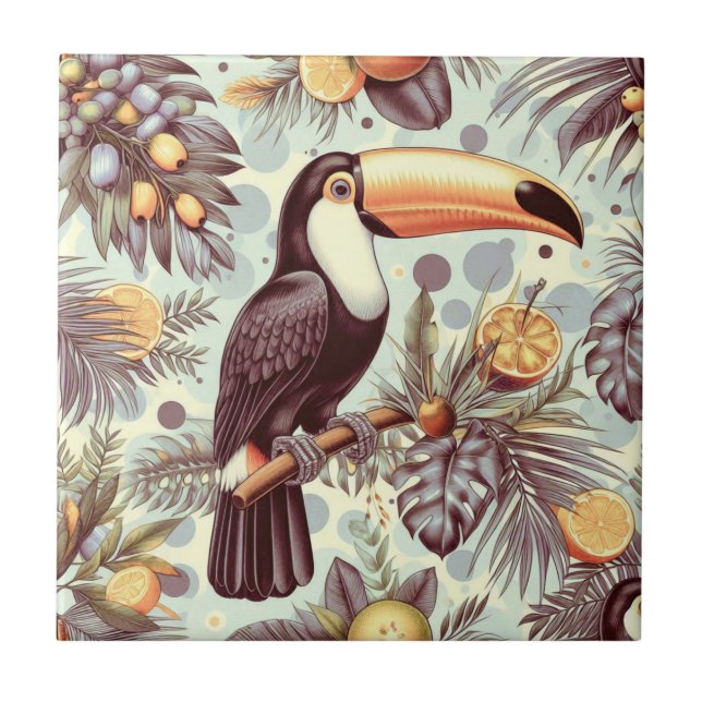 Padrão tropical Vintage Toucan (Frente)