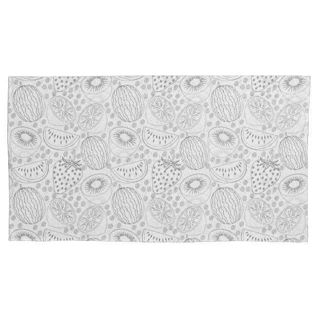 Padrão uniforme de fruta tropical preto e branco (Frente-Esquerda)
