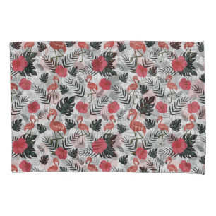 Padrão uniforme Flamingo com fundo floral