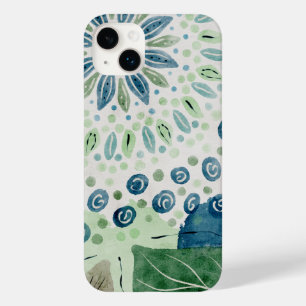 padrão verde azul-pavão floral