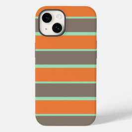 Padrão verde, cinza e listras laranja