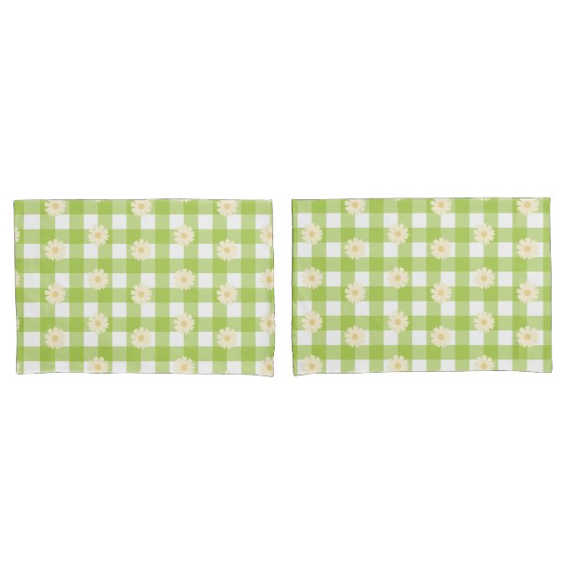 Padrão Verde Daisy Gingham (Frente - conjunto)