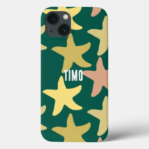 Padrão verde de peixe-estrela fofo personalizado