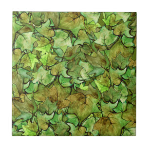 Padrão Verde Inglês Ivy Nature Watercolor