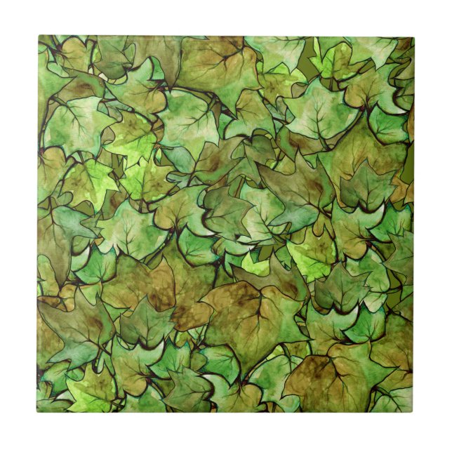 Padrão Verde Inglês Ivy Nature Watercolor (Frente)