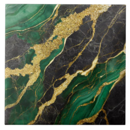Padrão Verde Marble com Dourado