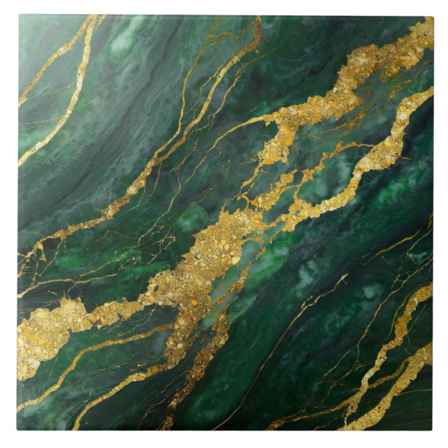 Padrão Verde Marble com Dourado (Frente)