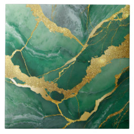 Padrão Verde Marble com Dourado