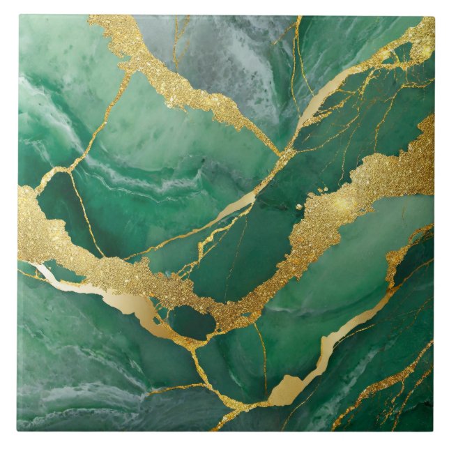 Padrão Verde Marble com Dourado (Frente)