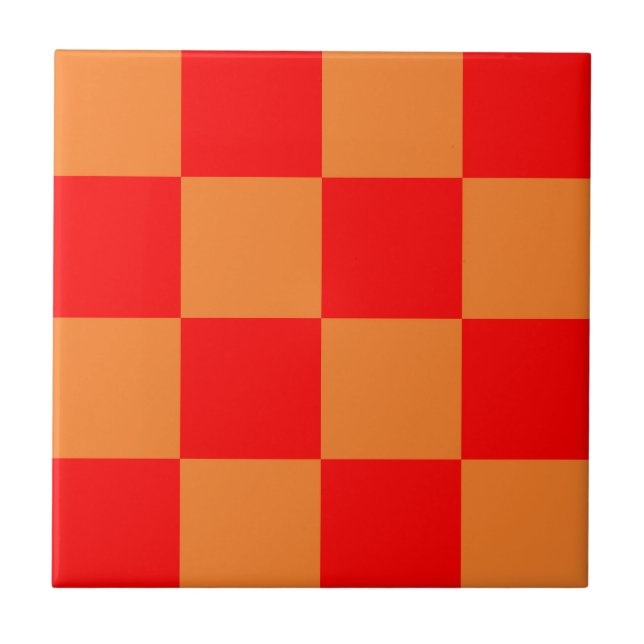Padrão Verificado de Cor Laranja Vermelha (Frente)