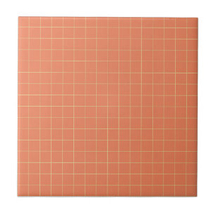 Padrão Verificado Laranja e Amarelo Retrominimalis