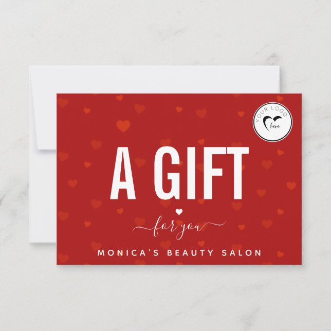 Padrão vermelho e Dia de os namorados de logotipo  (Frente)