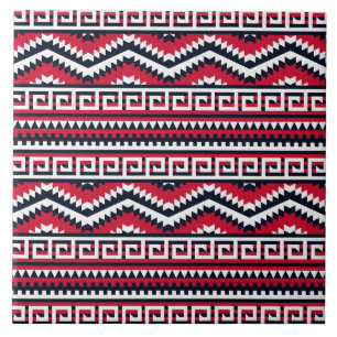 padrão vermelho preto aztec