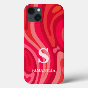 Padrão Vermelho Rosa Monograma