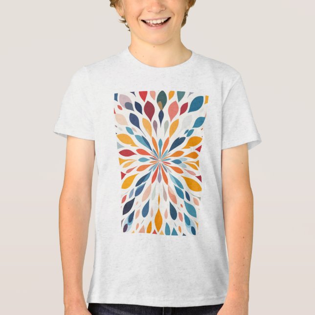 Padrão Vibrante de Explosão Floral Abstrata (Frente)
