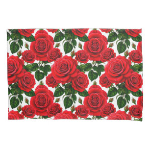 Padrão Vibrante de Rosa com Rosas Vermelhas e Rosa