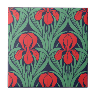 Padrão Vintage Art Nouveau Iris