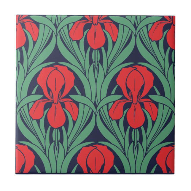 Padrão Vintage Art Nouveau Iris (Frente)