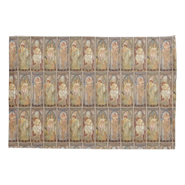 Padrão Vintage Art Nouveau Mucha Tempos do Dia (Verso)