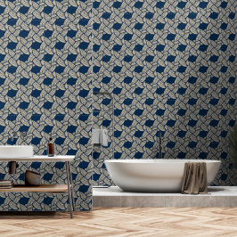 Padrão Vintage de Trabalhos de Nó Azul Naval Elega