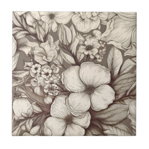 Padrão Vintage Floral Sepia (10)