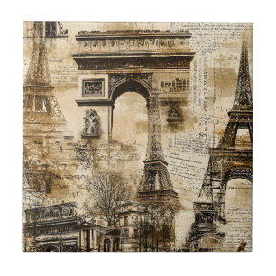 Padrão Vintage Paris – Pontos Turísticos Torre Eif