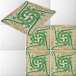 Padrão Vitoriano Era Art Nouveau Quatro Lagartos<br><div class="desc">Este é um design de padrão-impressão de melhorado digitalmente derivado de um antigo conhecedor da era vitoriana art nouveau ou design de estilo artes e artesanatos de Maurice Pillard Verneuil. Você pode personalizar a cor de fundo.</div>
