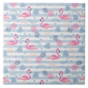 Padrão Whimsical Flamingo & Pineapple