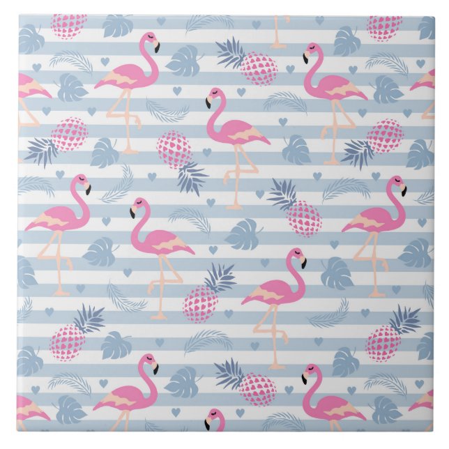 Padrão Whimsical Flamingo & Pineapple (Frente)