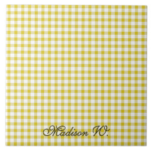 Padrão Xadrez Amarelo Quente Fofo