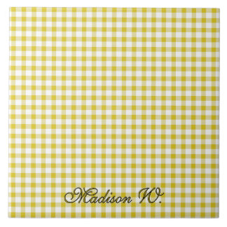 Padrão Xadrez Amarelo Quente Fofo