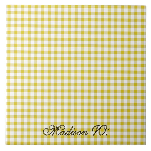 Padrão Xadrez Amarelo Quente Fofo (Frente)