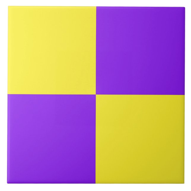 Padrão Xadrez Amarelo Roxo (Frente)