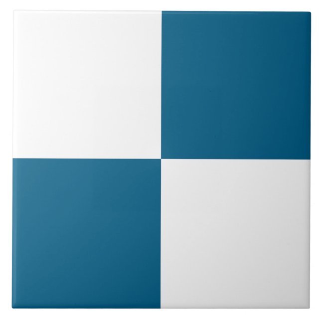 Padrão Xadrez Azul Branco Oceano (Frente)
