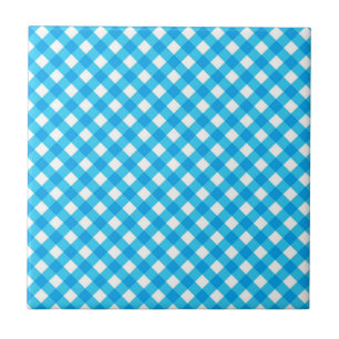 Padrão Xadrez Azul Brilhante